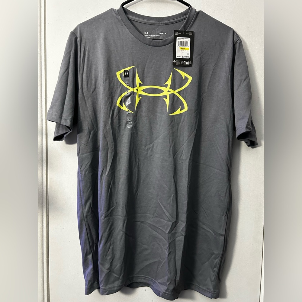 Under Armour Men's Gray Tee with Yellow Logo